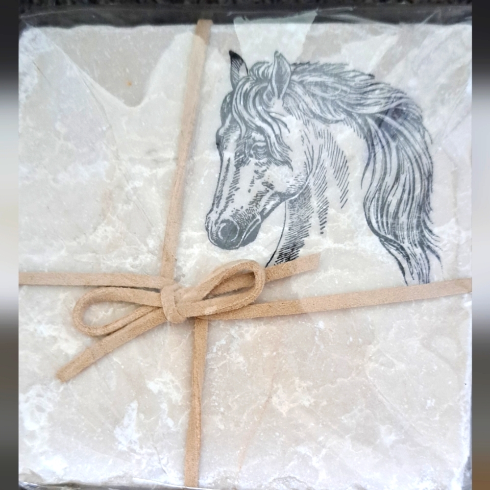 Marble coasters horse